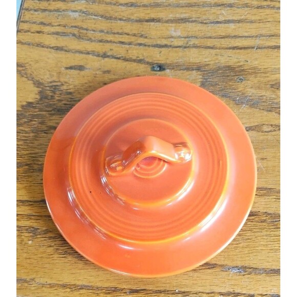 Vintage Homer Laughlin Harlequin Sugar Bowl W/Lid & Creamer Set Red Art Deco - Picture 10 of 16